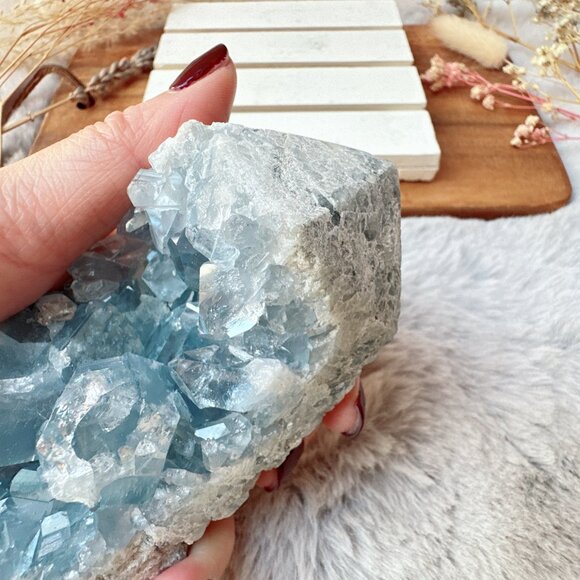 Beautiful Large Celestite Raw Crystal Cluster Tower - Picture 8 of 10